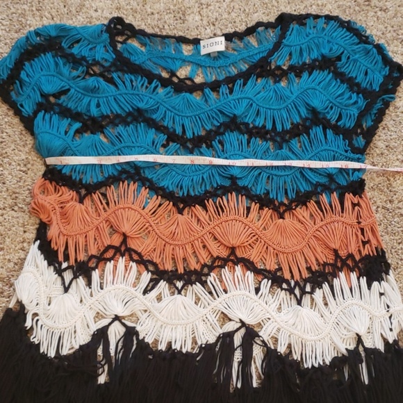 Awesome crochet multi colored cover up - Picture 3 of 5